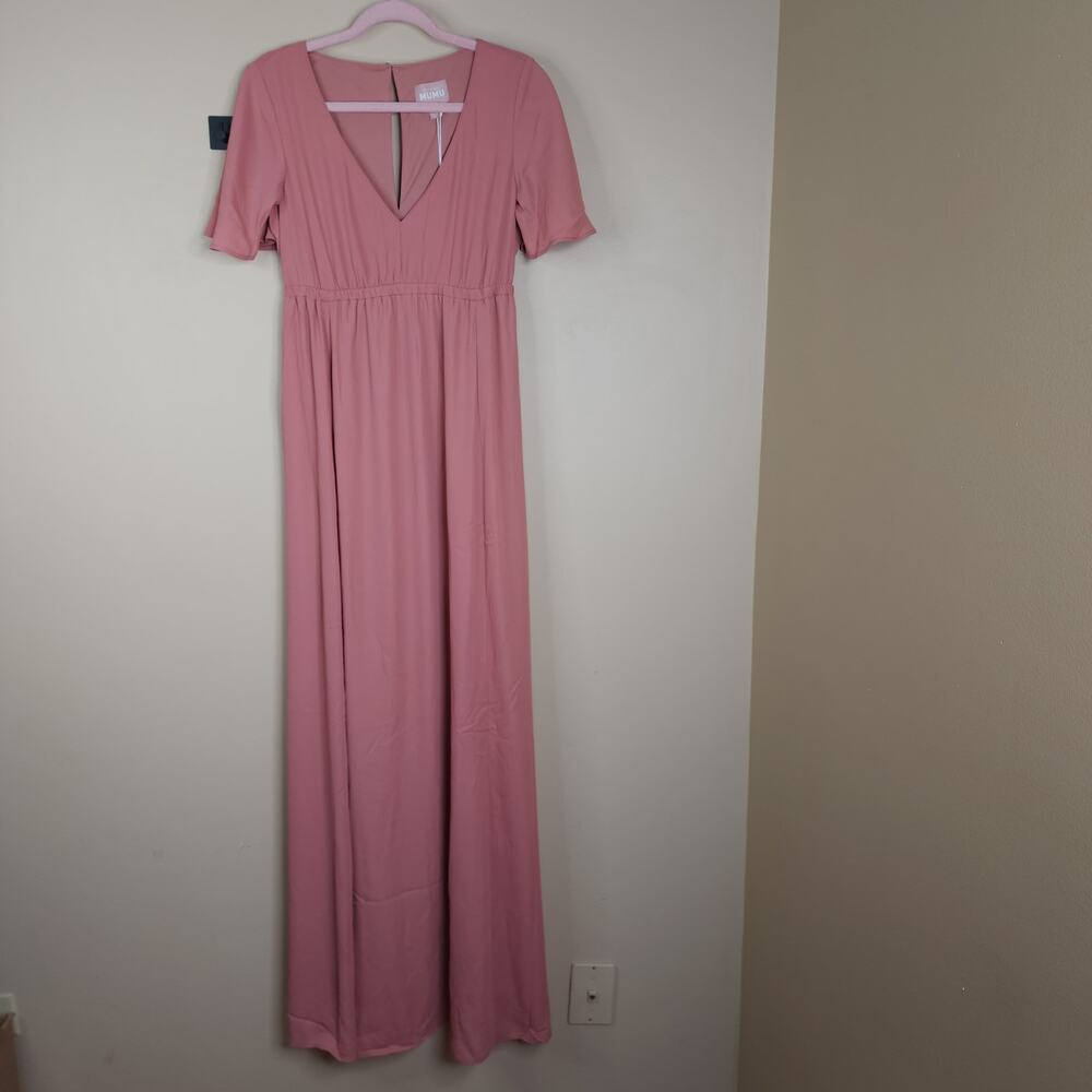 Show Me Your Mumu Emily Empire Maxi Dress in Rustic Mauve Size L